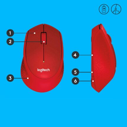 LOGITECH MOUSE USB OPTICAL WRL M330/SILENT RED 910-004911 LOGITECH