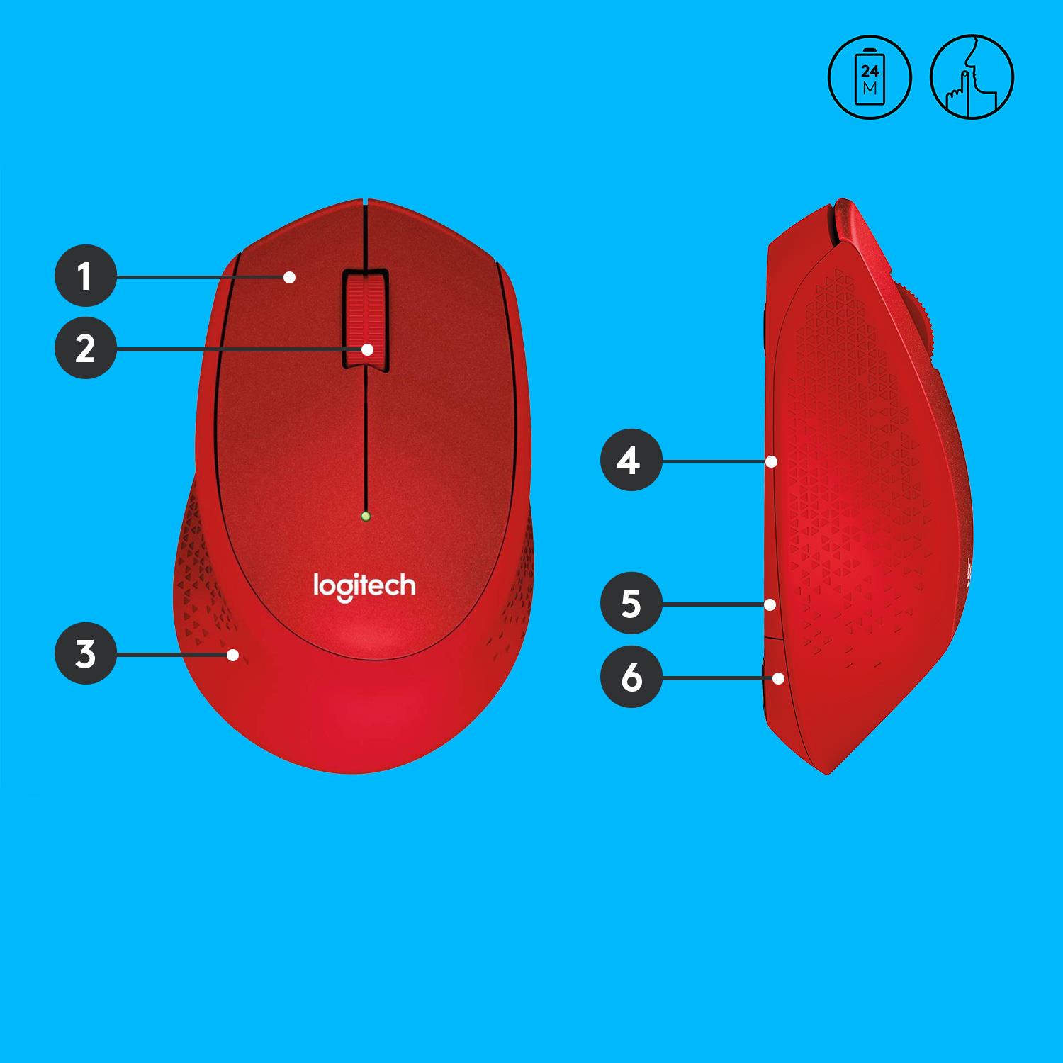 74495d19-44d4-4491-874b-155df6ebede5-1 LOGITECH MOUSE USB OPTICAL WRL M330/SILENT RED 910-004911 LOGITECH - Image 1