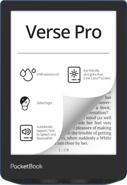 POCKETBOOK E-Reader|POCKETBOOK|Verse Pro|6"|1072x1448|1xUSB-C|Wireless LAN|Bluetooth|Azure|PB634-A-WW
