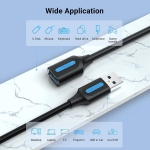 CABLE USB3.0 MALE TO FEMALE/1M BLACK CBHBF VENTION - Image 2