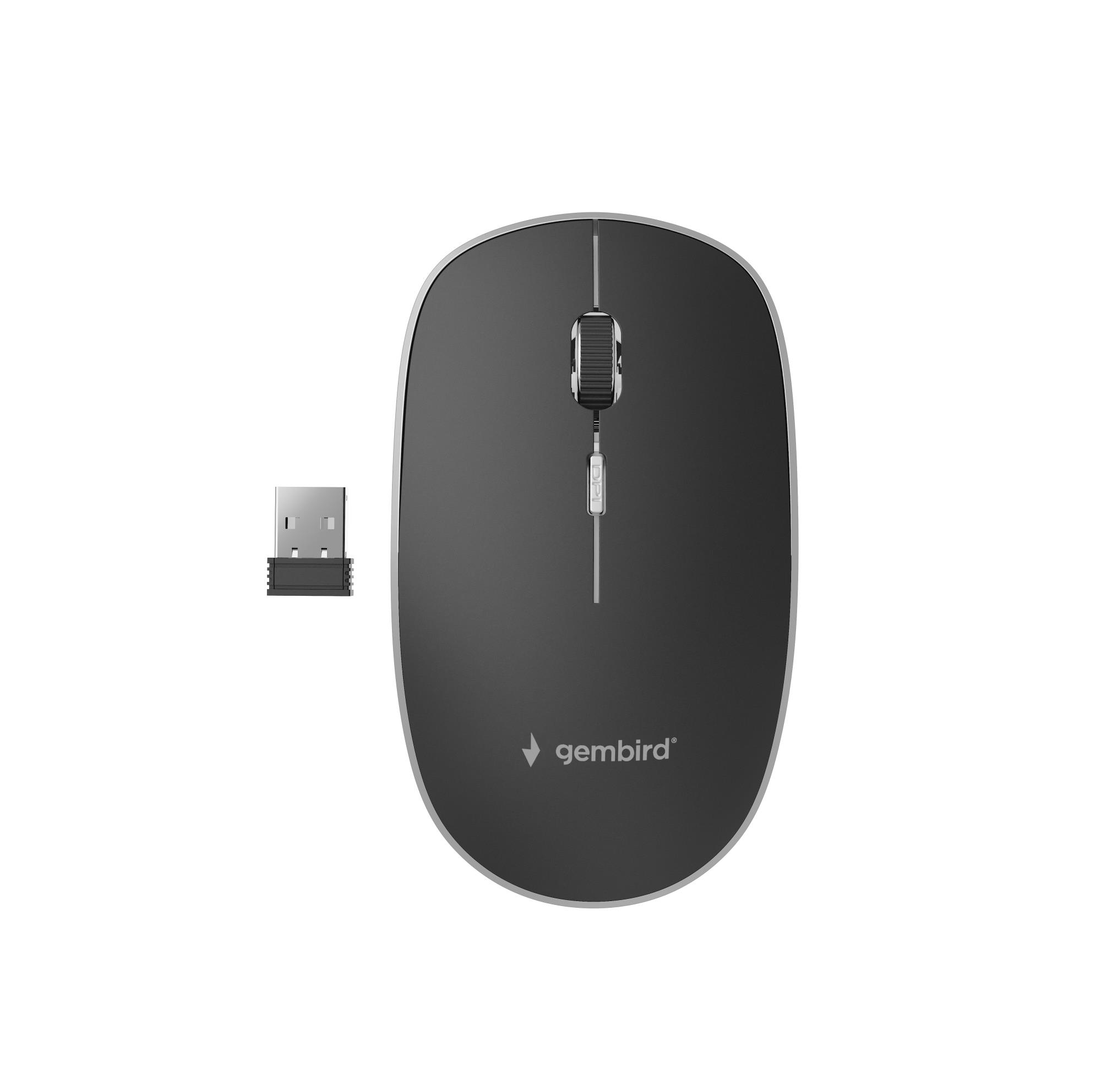 7b829d2d-ed44-4240-aefe-54344ad02fc3 MOUSE USB OPTICAL WRL BLACK/SILENT MUSW-4BS-01 GEMBIRD - Image 1