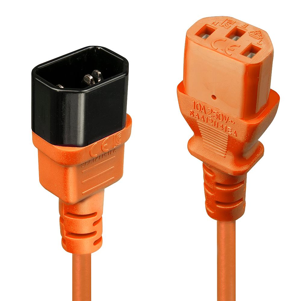 7ce18e60-90ad-466c-ad37-ff99dc392b20 LINDY CABLE POWER IEC EXTENSION 1M/ORANGE 30474 LINDY - Image 1