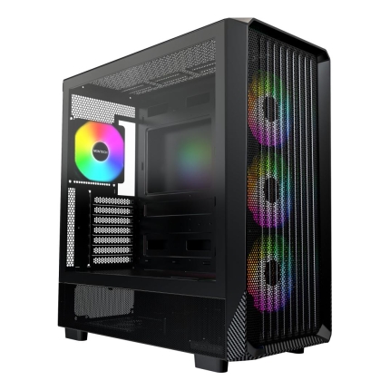 MONTECH Case|MONTECH|X5|MidiTower|Case product features Transparent panel|Not included|Colour Black|X5(B)