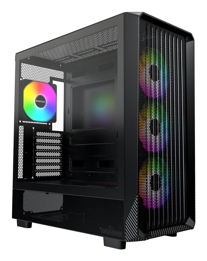 7de67d6a-5c57-4f2c-8d25-d536f7f2bbc5-1 MONTECH Case|MONTECH|X5|MidiTower|Case product features Transparent panel|Not included|Colour Black|X5(B) - Image 1