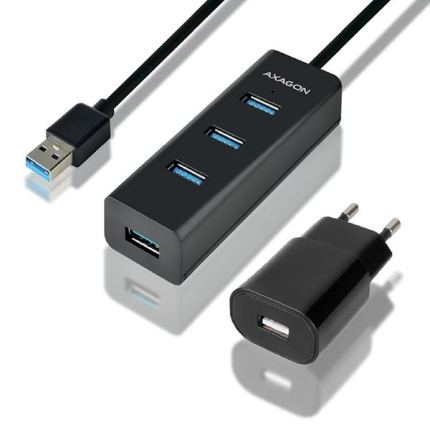 AXAGON I/O HUB USB3.0 4PORT CHARGING/W/AC 1.2M HUE-S2BP AXAGON