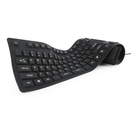 GEMBIRD KEYBOARD FLEXIBLE USB ENG/BLACK KB-109F-B GEMBIRD