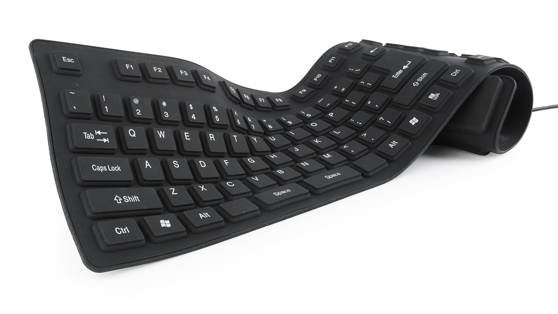 87fc514a-012b-4e58-8f06-3f9fdb60f6b8-1 GEMBIRD KEYBOARD FLEXIBLE USB ENG/BLACK KB-109F-B GEMBIRD - Image 1