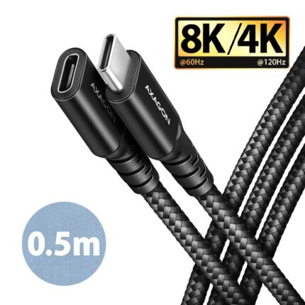 AXAGON CABLE USB-C EXTENSION 0.5M/BLACK BUCM32-CF05AB AXAGON