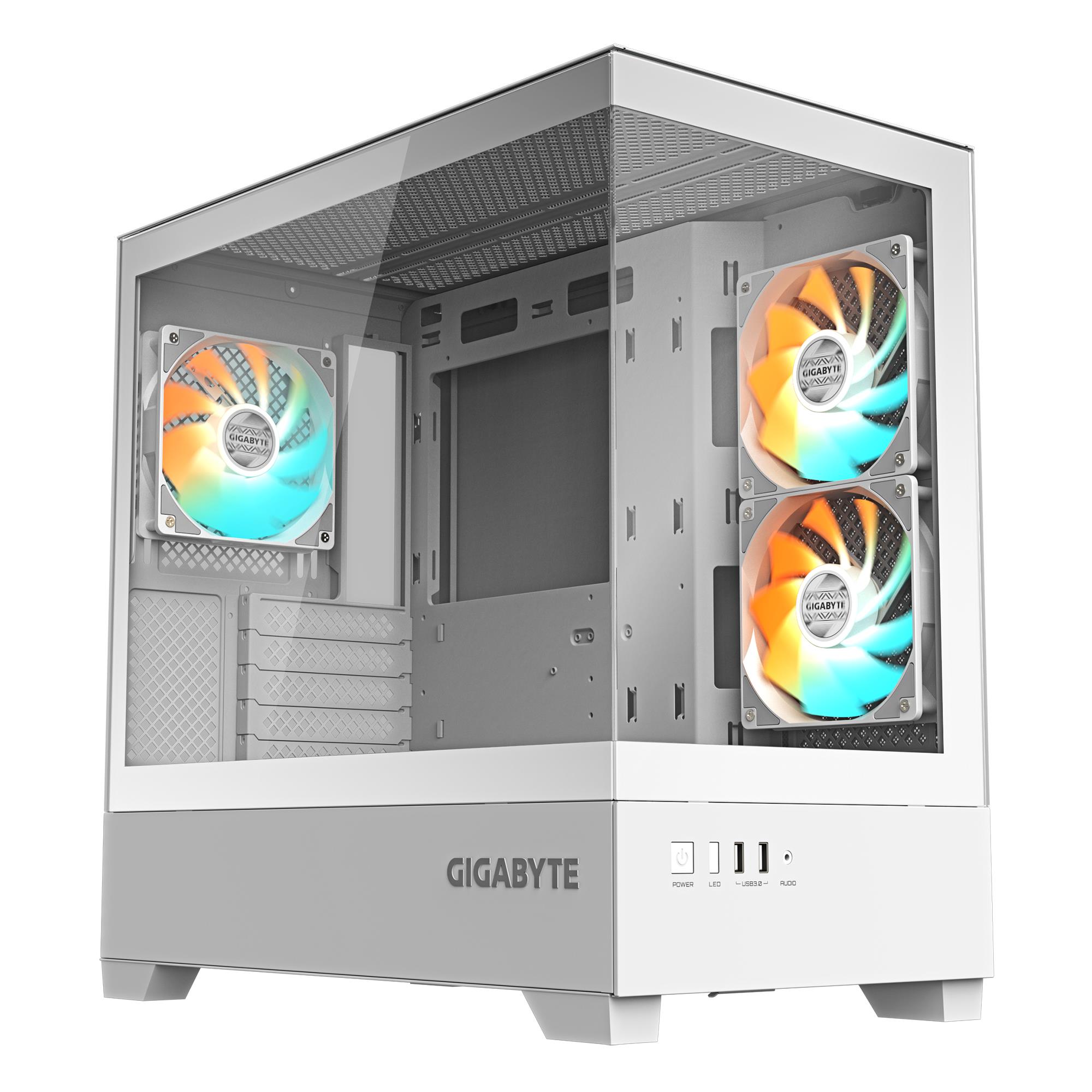 916ea88d-1aca-4fe3-89a3-3d2def9a58e1-1 GIGABYTE Case|GIGABYTE|GB-C201PI|MidiTower|Case product features Rackmountable/Accessory/Transparent panel|Not included|MicroATX|MiniITX|Colour White|GB-C201PI - Image 1