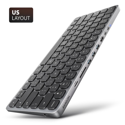 AXAGON KEYBOARD + I/O HUB 9IN1/0.6M HMC-KB-US AXAGON