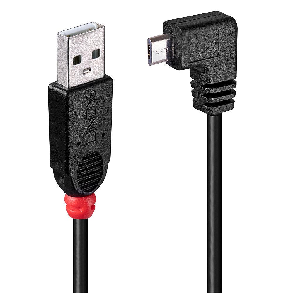 97e7ada6-5cf9-472c-a717-dc74a865a4ca CABLE USB2 A TO MICRO-B 0.5M/90 DEGREE 31975 LINDY - Image 1