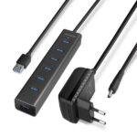 AXAGON I/O HUB USB3.0 7PORT CHARGING/W/AC 1.2M HUE-SA7BP AXAGON