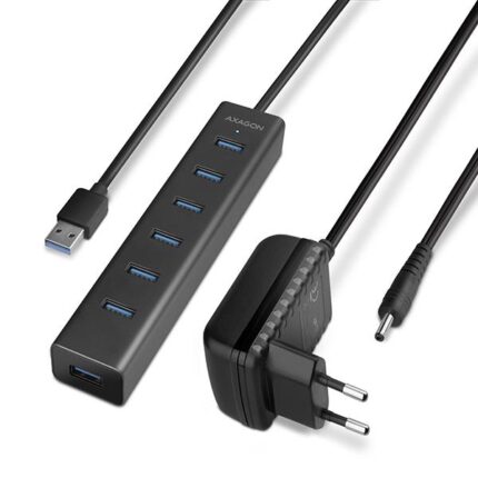 AXAGON I/O HUB USB3.0 7PORT CHARGING/W/AC 1.2M HUE-SA7BP AXAGON