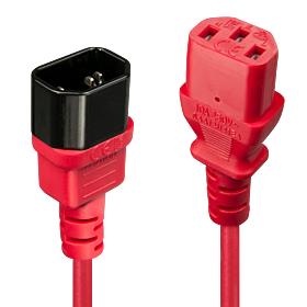 9caee14f-a386-430f-b1e9-435962d628b4 CABLE POWER IEC EXTENSION 1M/RED 30477 LINDY - Image 1