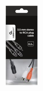 CABLE AUDIO 3.5MM TO 2RCA 0.2M/CCA-458/0.2 GEMBIRD - Image 2