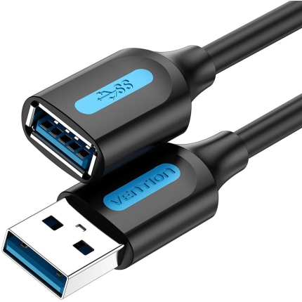 CABLE USB3.0 MALE TO FEMALE/3M BLACK CBHBI VENTION