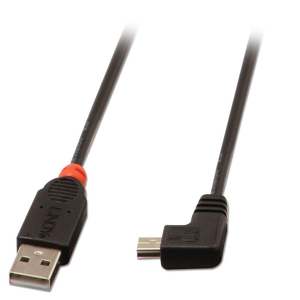 a3ac1d8c-4ff9-4980-9476-53ea11380a82 CABLE USB2 A TO MINI-B 0.5M/90 DEGREE 31970 LINDY - Image 1