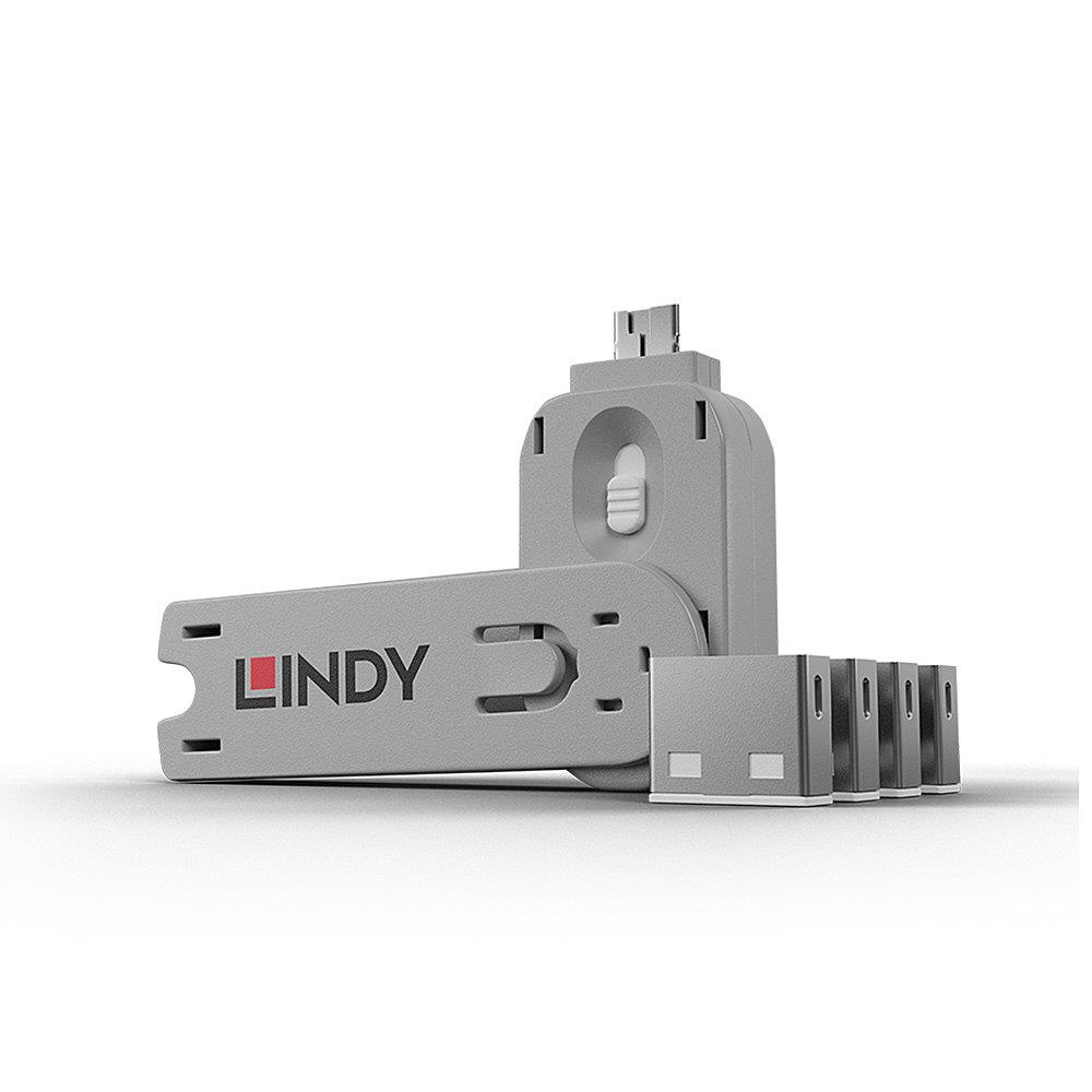 a435bf79-047d-4922-b152-f513d6d81f97-1 LINDY USB PORT BLOCKER 4PACK/WHITE 40454 LINDY - Image 1