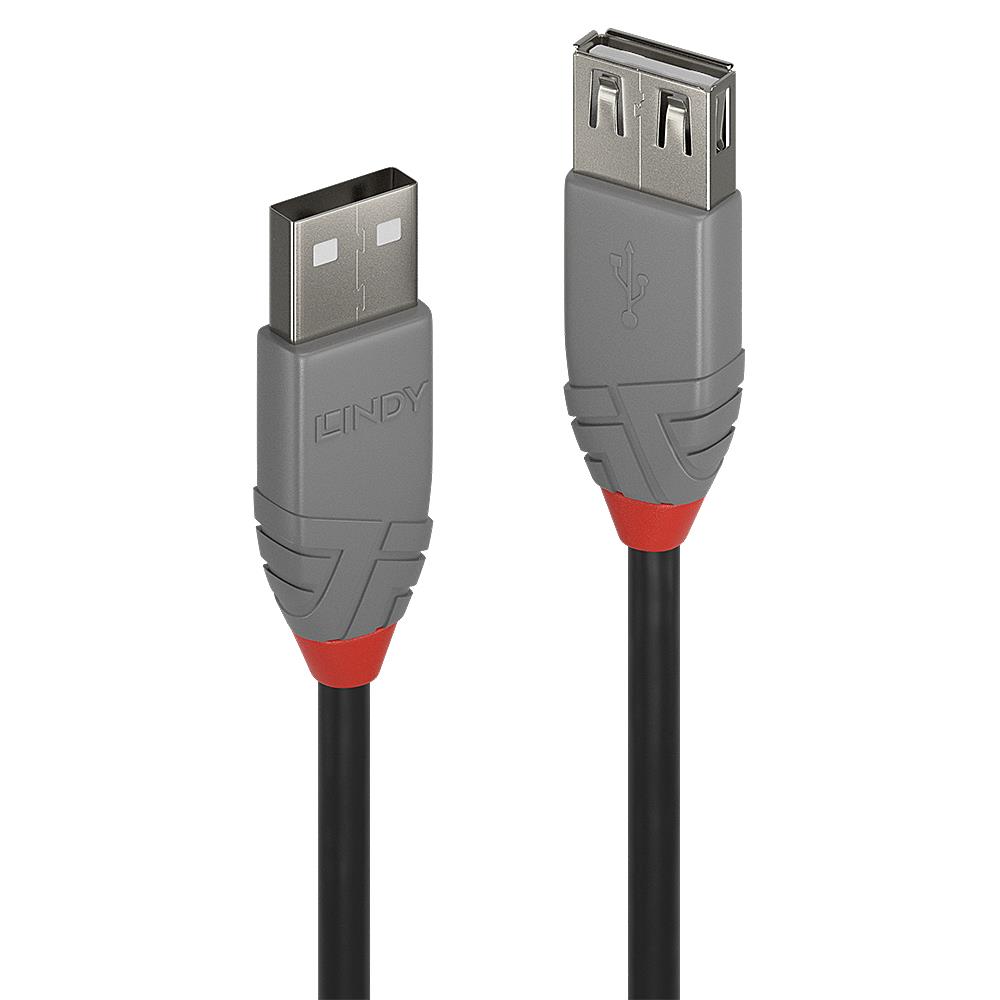 abccc789-1c0d-4a5c-95cc-d7076b787625 CABLE USB2 TYPE A 5M/ANTHRA 36705 LINDY - Image 1