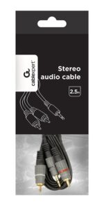 CABLE AUDIO 3.5MM TO 2RCA 2.5M/GOLD CCA-352-2.5M GEMBIRD - Image 2