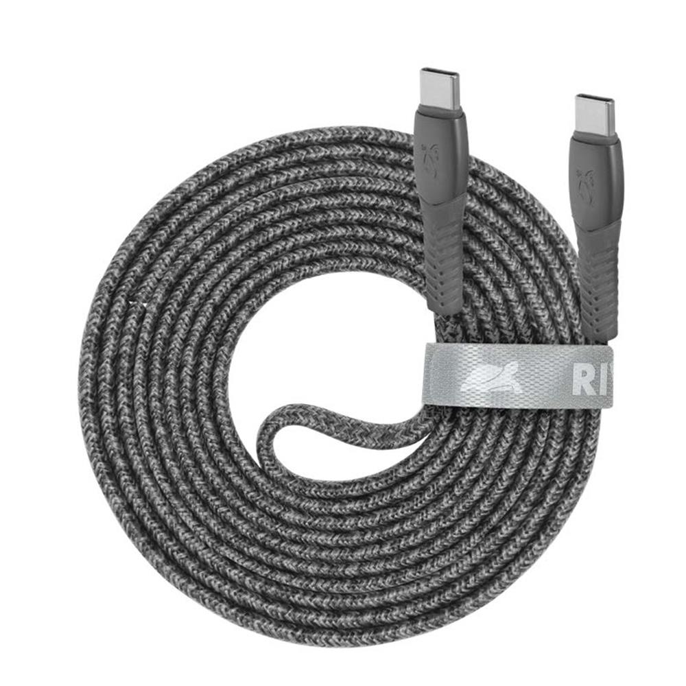 b2711595-ef16-4bc4-a9ad-4277e1d354b9 RIVACASE CABLE USB-C TO USB-C 2.1M/GREY PS6105 GR21 RIVACASE - Image 1
