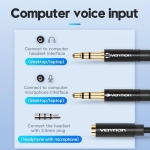 CABLE AUDIO 2X3.5MM TO 3.5MM/0.3M BBTBY VENTION - Image 2