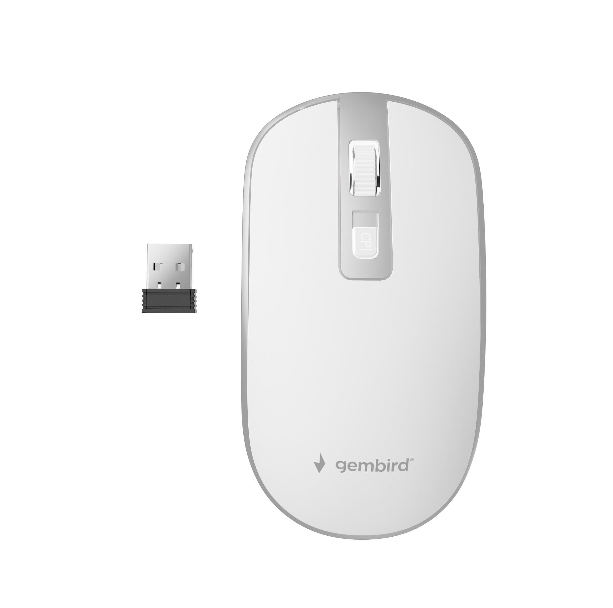 ba00cdf6-3f33-4cb2-a398-9520872b25ad MOUSE USB OPTICAL WRL WHITE/SILVER MUSW-4B-06-WS GEMBIRD - Image 1