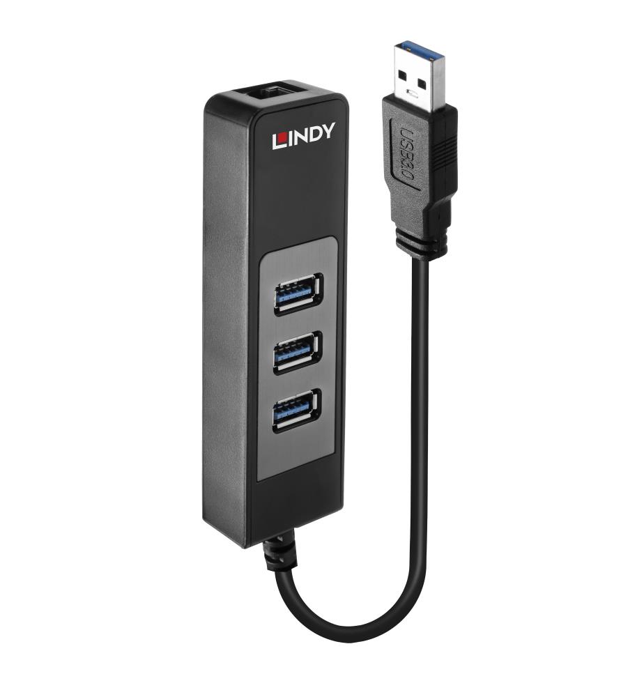 bbc26c4d-5248-4fb2-9412-c31c5678f6f5-1 LINDY I/O HUB USB3 & LAN ADAPTER/43176 LINDY - Image 1