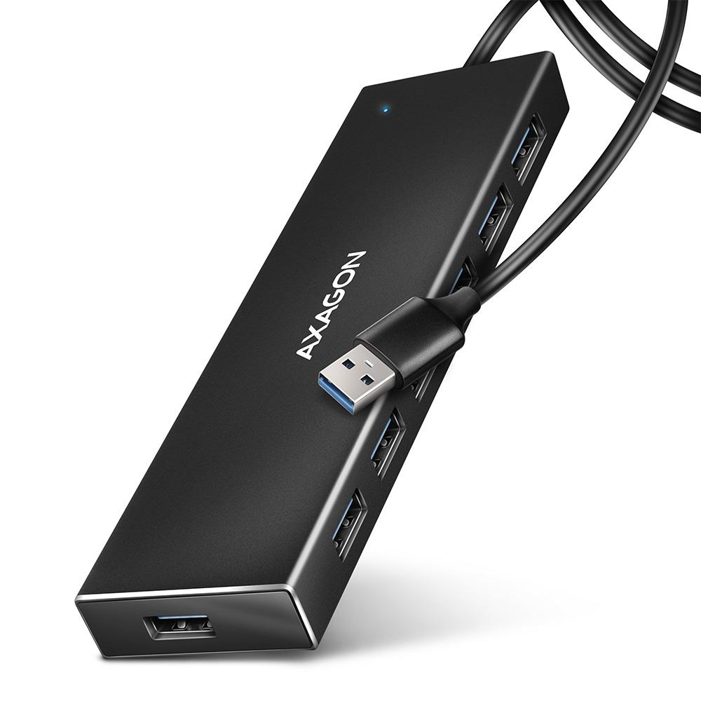 c15de507-acb6-4735-a0fb-cb37355302e9-1 AXAGON I/O HUB USB3.2 7PORT FLAT/1M HUE-F7A AXAGON - Image 1