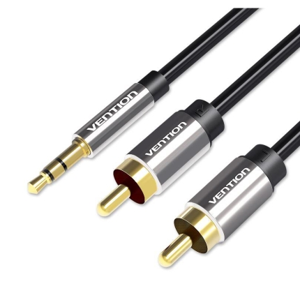CABLE AUDIO 3.5MM TO 2XRCA/2M BCFBH VENTION