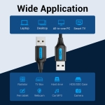 CABLE USB2.0 MALE TO MALE/2M BLACK COJBH VENTION - Image 4