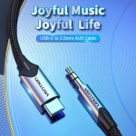 CABLE AUDIO 3.5MM TO USB-C/1M BGKHF VENTION - Image 2