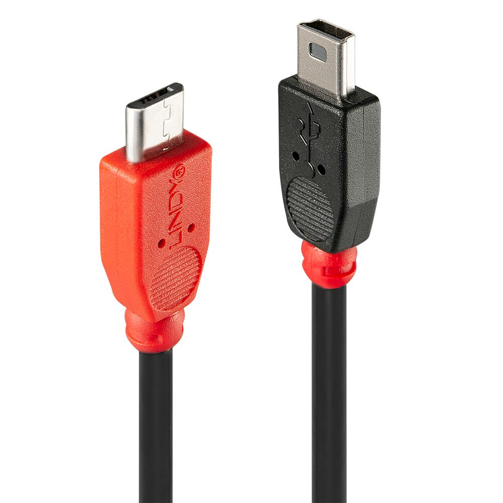 cbfec262-4e17-4b90-8474-7a0e676d2a07 CABLE USB2 MICRO-B TO MINI-B/0.5M 31717 LINDY - Image 1