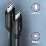 CABLE USB-C TO USB-C 0.6M 60W/TWISTER BLK BUCM-CM10TB AXAGON - Image 3