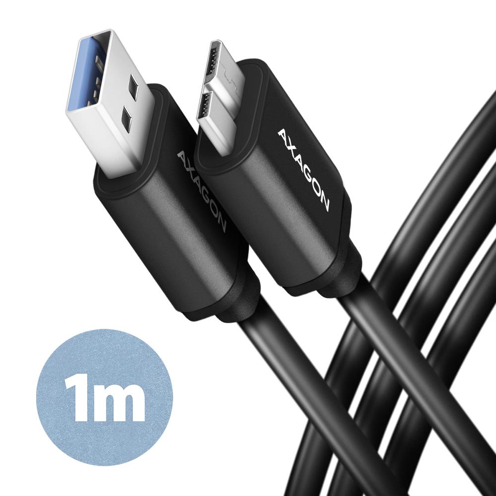 cf7fcfad-fb56-4150-8ca9-5f22fb7e9d19 CABLE USB3.2 TO MICRO-B 1M/SPEED BLK BUMM3-AM10AB AXAGON - Image 1
