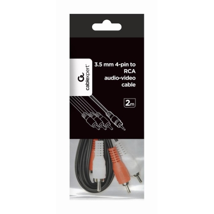 CABLE AUDIO 3.5MM 4PIN TO 3RCA/AV 2M CCA-4P2R-2M GEMBIRD