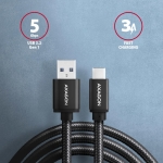 CABLE USB-C TO USB3.2 1.5M/BLACK BUCM3-AM15AB AXAGON - Image 2