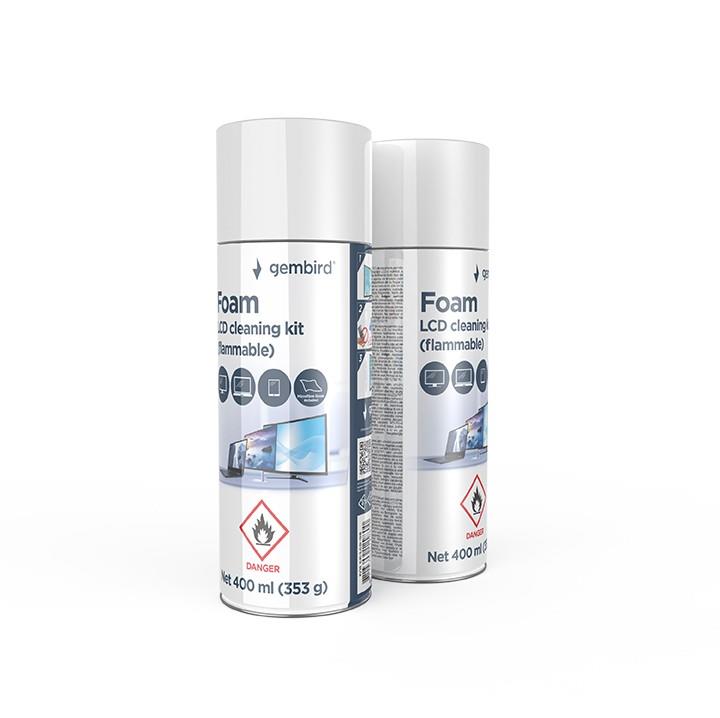 d5e57522-15a0-49ea-b739-3ee67f574376 CLEANING KIT LCD FOAM 400ML/CK-LCD-08 GEMBIRD - Image 1