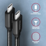 CABLE USB-C TO USB-C 1.5M 60W/BLACK BUCM3-CM15AB AXAGON - Image 3