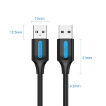 CABLE USB2.0 MALE TO MALE/2M BLACK COJBH VENTION - Image 2