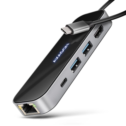 AXAGON I/O HUB USB-C 6IN1/GLASS 0.2M HMC-6GLN AXAGON