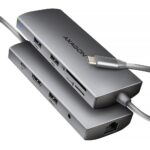AXAGON I/O HUB USB-C 9IN1 5GBPS/0.2M HMC-8HLSA AXAGON