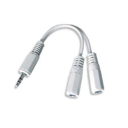 GEMBIRD CABLE AUDIO SPLITTER 3.5MM/10CM WHT CCA-415-0.1M GEMBIRD