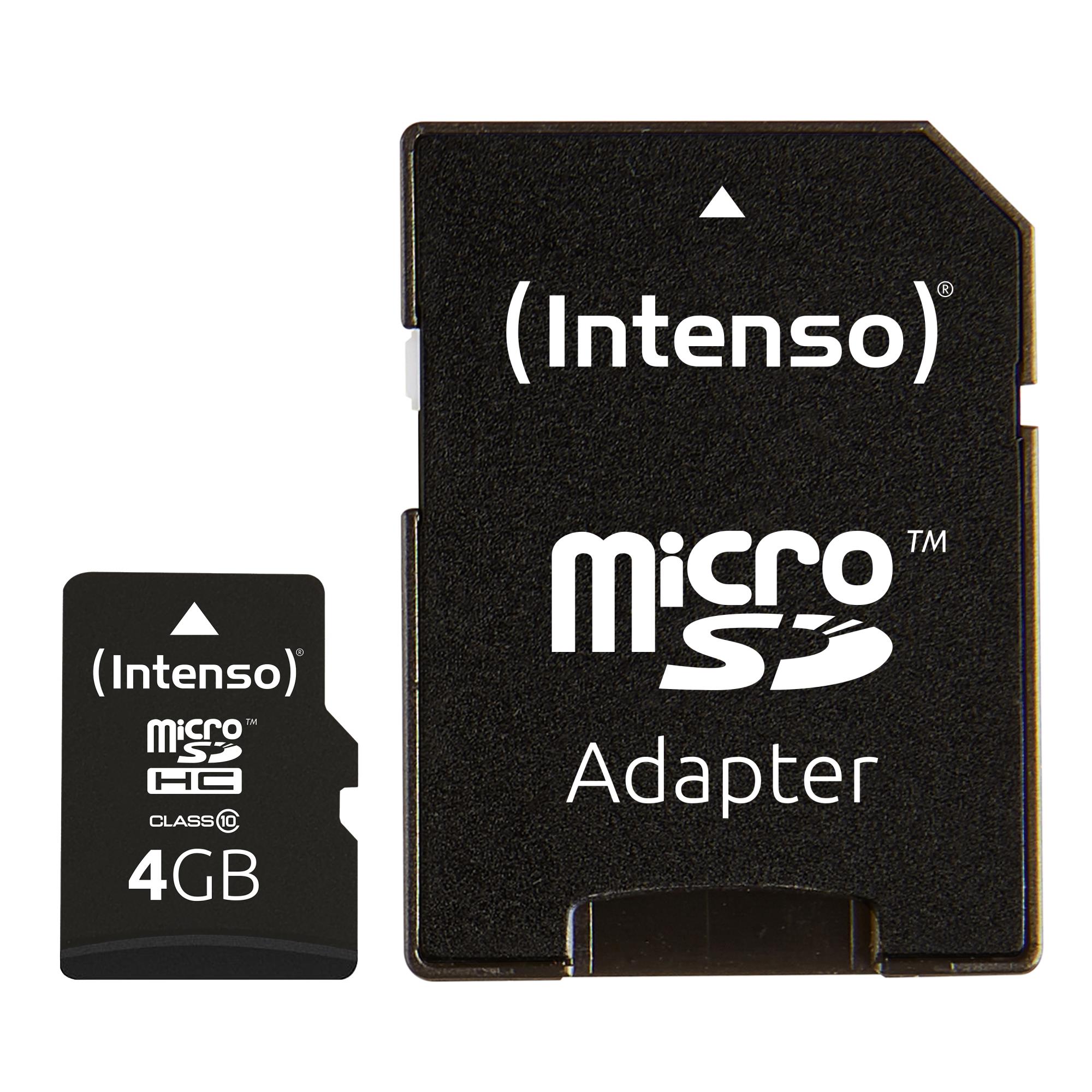 e5a7ac4d-2894-4a96-8601-659ca653441e MEMORY MICRO SDHC 4GB C10/W/ADAPTER 3413450 INTENSO - Image 1