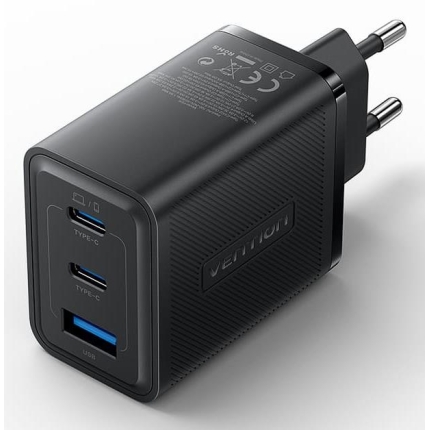 VENTION MOBILE CHARGER WALL 65W USB/3P BLACK FERB0-EU VENTION