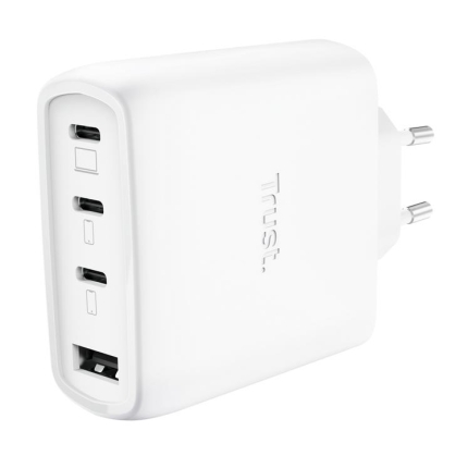 TRUST MOBILE CHARGER WALL MAXO 65W/4-PORT GAN WHITE 26068 TRUST