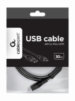 CABLE USB2 AM-MINI 30CM BLACK/CCP-USB2-AM5P-1 GEMBIRD - Image 2