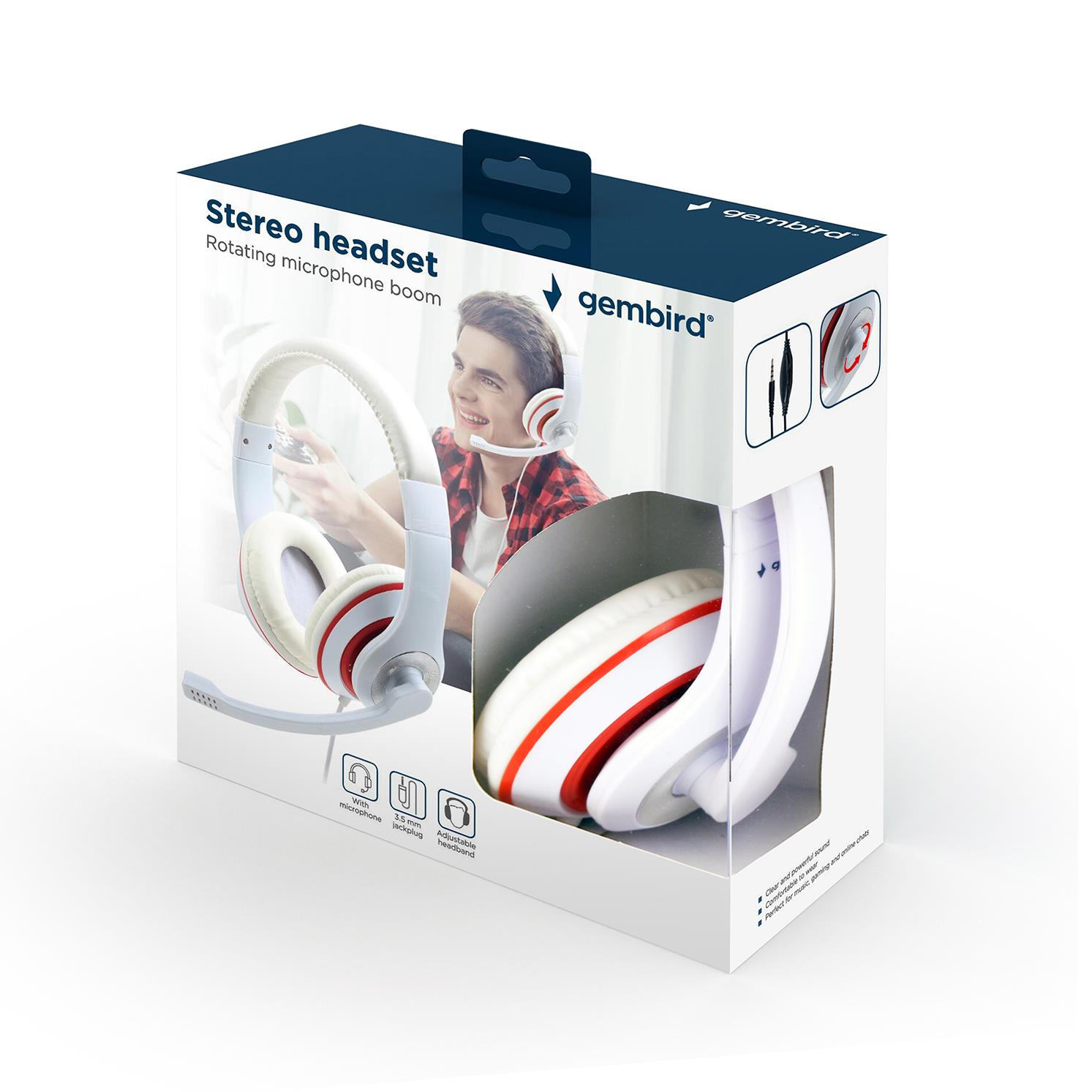 f3bfdb29-6caf-43ec-a21d-0e9fa4f85d9e-1 GEMBIRD HEADSET STEREO WHITE/MHS-03-WTRD GEMBIRD - Image 1