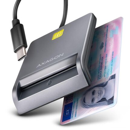 AXAGON CARD READER FLAT SMARTCARD/ID/USB-C 1.3M CRE-SM3TC AXAGON