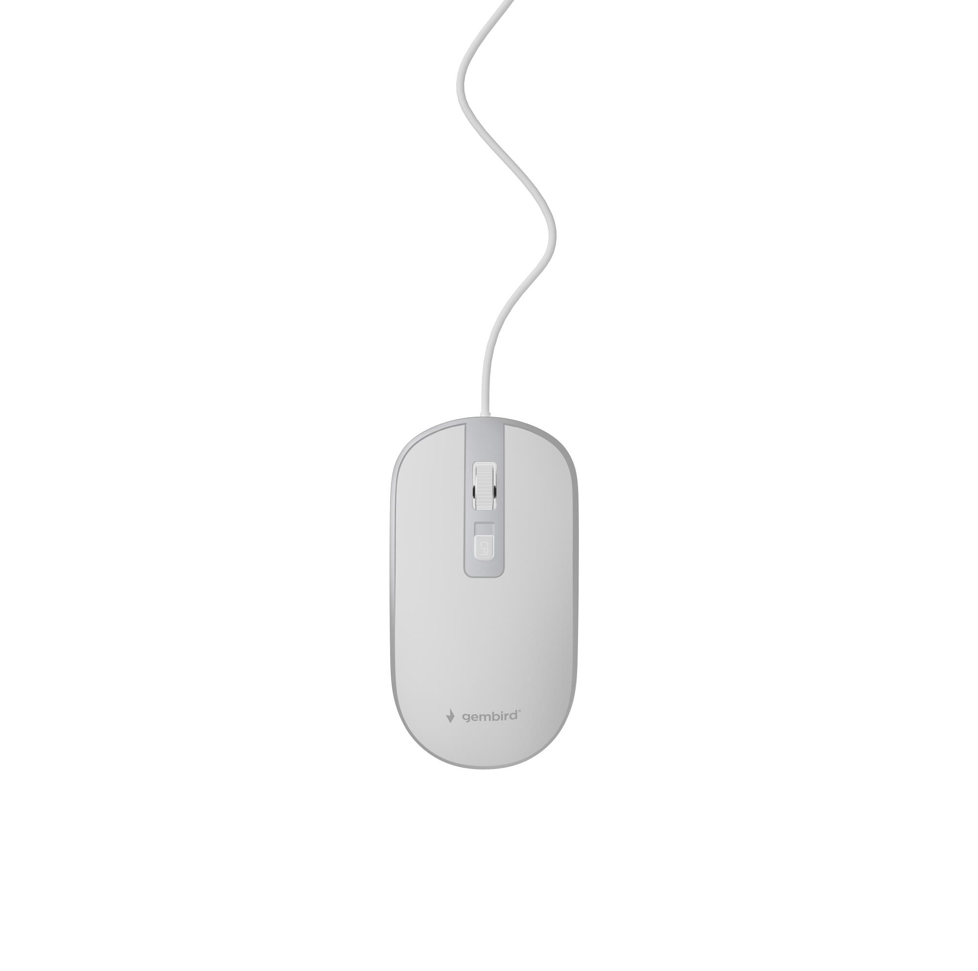 fd764c73-87f0-4384-a299-d7027700877a MOUSE USB OPTICAL WHITE/SILVER/MUS-4B-06-WS GEMBIRD - Image 1